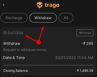 Trago App Payment Proof