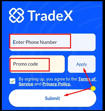 Tradex App Register