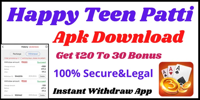 Happy Teen Patti Apk Download 30 Bonus