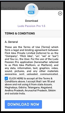 Ludo Passion Terms  Conditions Accept