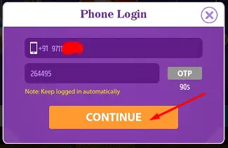 Win Journey App Click Login With Phone Login