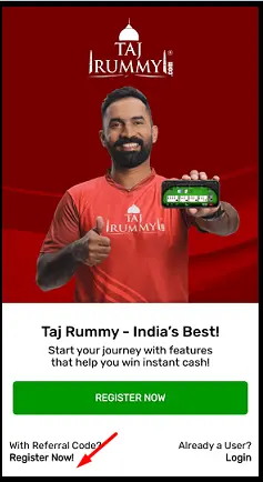 Taj Rummy New User Register