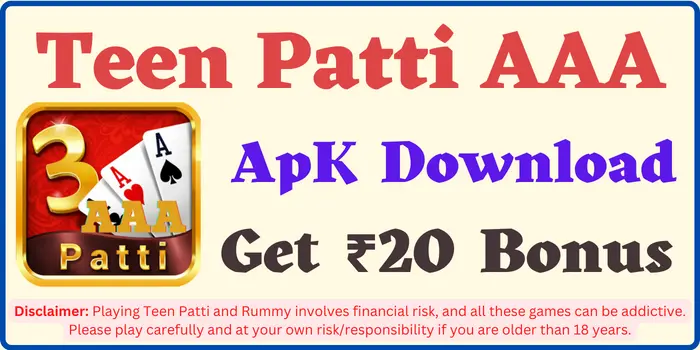 Teen Patti AAA Download - Get ₹20 Bonus
