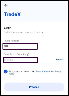 TradeX App Login