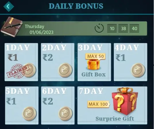 Lucky Club Daily Login Bonus