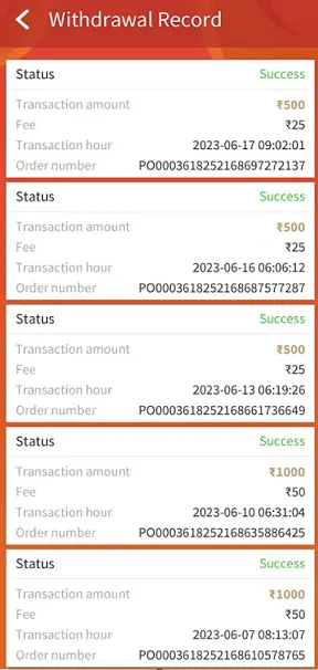 Teen Patti Quick App Payment Proof