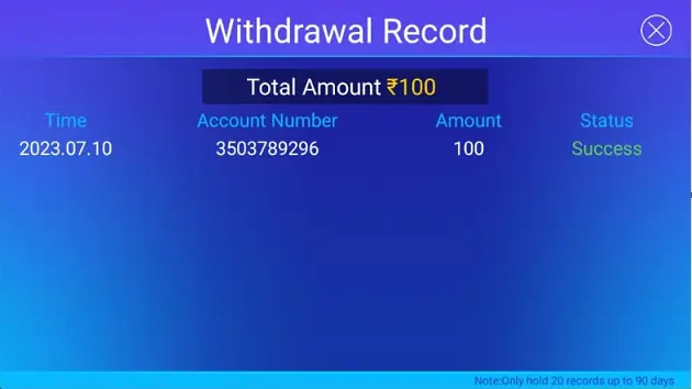 Rummy House Withdraw Proof