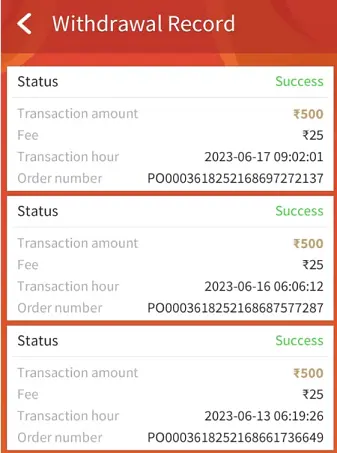 Rummy Master App Payment Proof