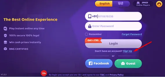 Register Mobile Number In Real Teen Patti